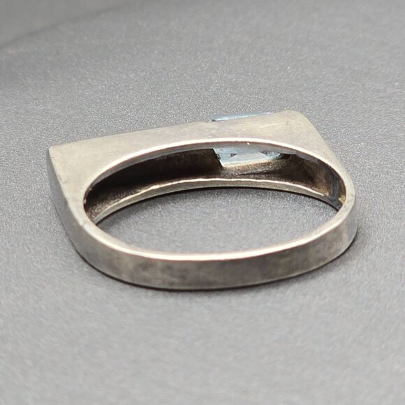 VTG Sterling Silver Sky Blue Topaz Ring Size 7 Signed SU 3.4g Thailand - Picture 4 of 13